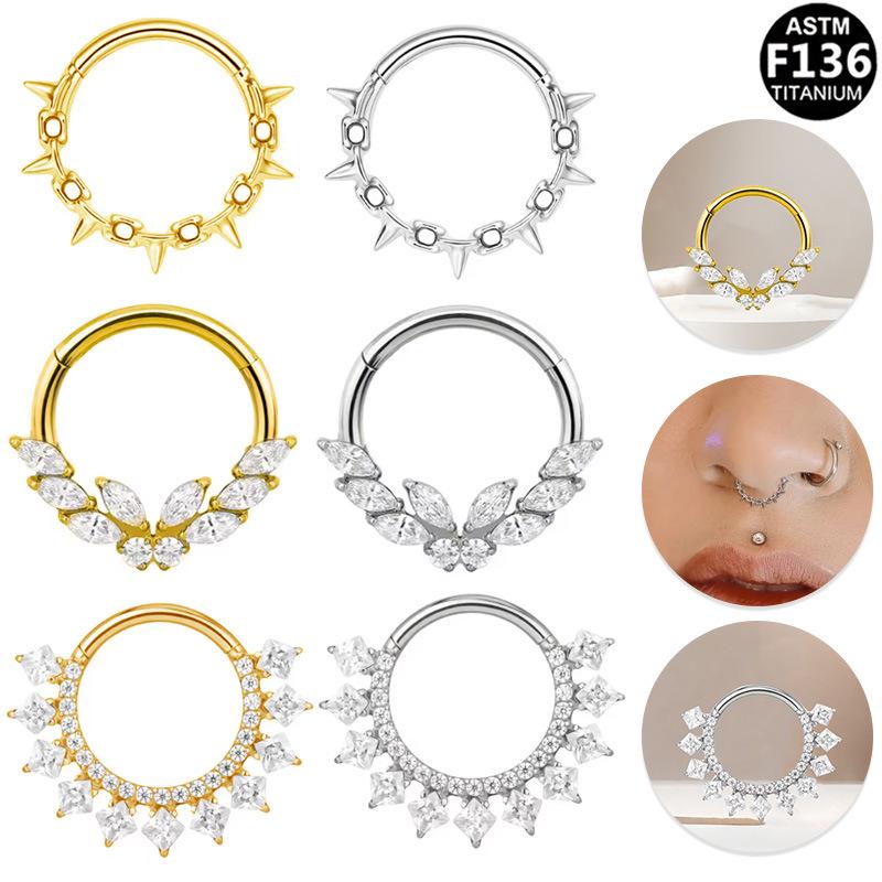 European-American Zirconia G23 Titanium Alloy Nose Ring & Stud