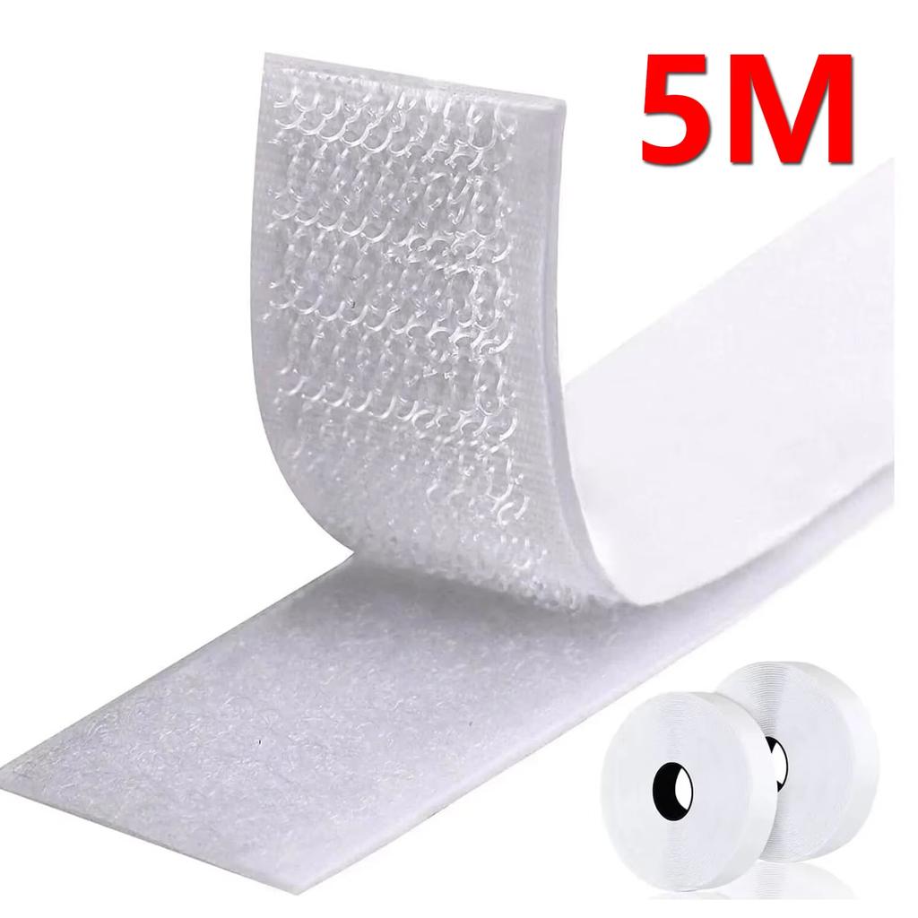 2/5M Selbstklebendes Klettband mit Klebestreifen für DIY Kleidung Tasche Basteln Selbstklebender Klettverschluss Starker Klebeaufkleber