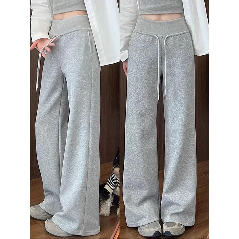 American Style Women's High-Waist Micro Flare Sweatpants: Slimming, Stylish Spring 2026 Edition with Drawstring and Flattering Draping.