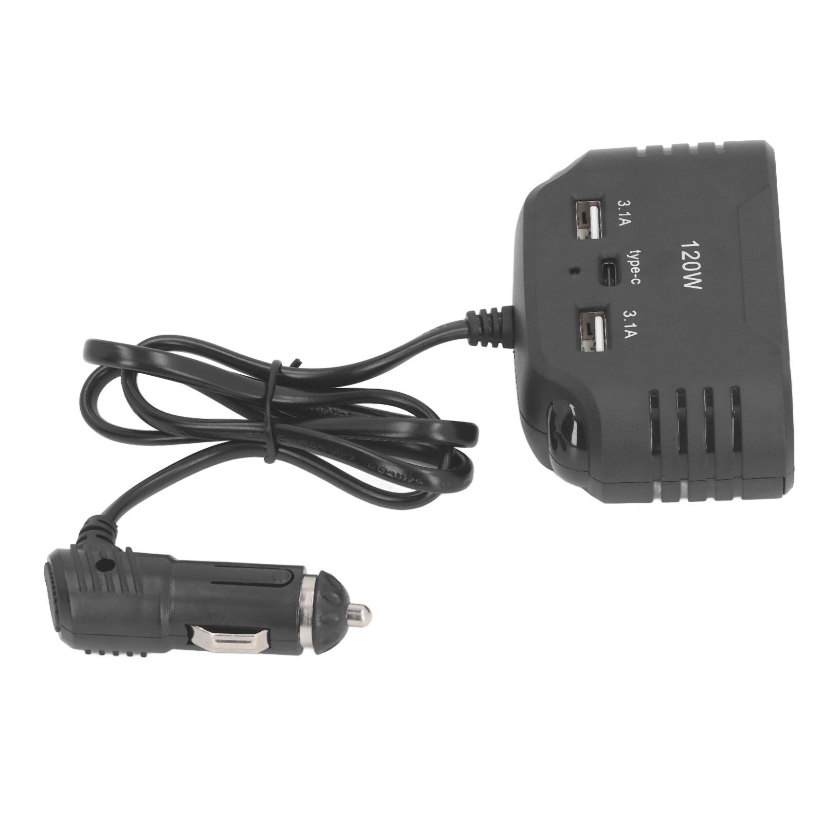 

Автомобильный прикуриватель 3 гнезда предотвращает короткое замыкание автомобильное зарядное устройство преобразователь мощности с USB тип C