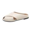 Elegantes Cómodos Chanclas de Verano para Mujer sin Cierre Punta Cerrada en Marrón Beige Negro