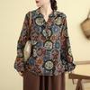 Chinese Style Literary Retro Cotton and Linen Long-sleeved T-shirt Tops for Women's Spring and Autumn New Loose Bottoming Shirts