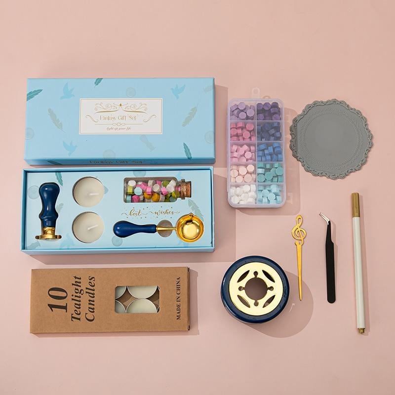 Neues Macaron-Lackwachs-Partikelofensiegelhandbuch Valentinstag-Geburtstagsgeschenk-Lacksiegel-Großhandels-Komplettset