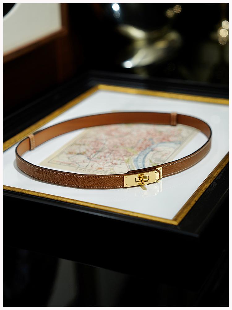 Curea de damă din piele Eo/wift piele de vițel, curea reglabilă pentru damă fără găuri, temperament versatil