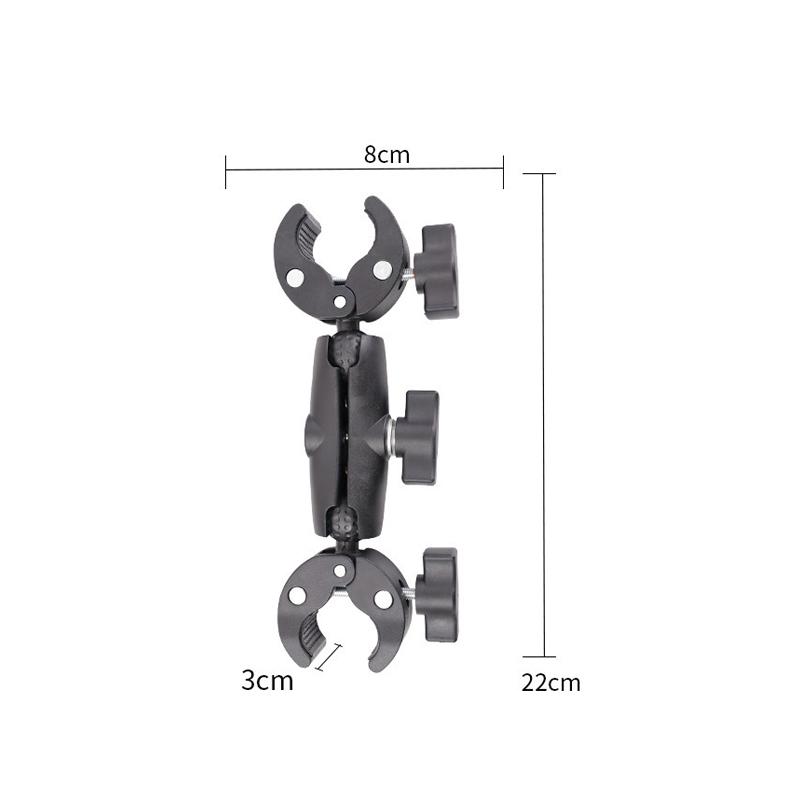 Sports Camera Double Clip Crab Clamp For Motorcycle Bike Handlebar Clip Bracket For Insta360 One X2 X3 Camera Accessory