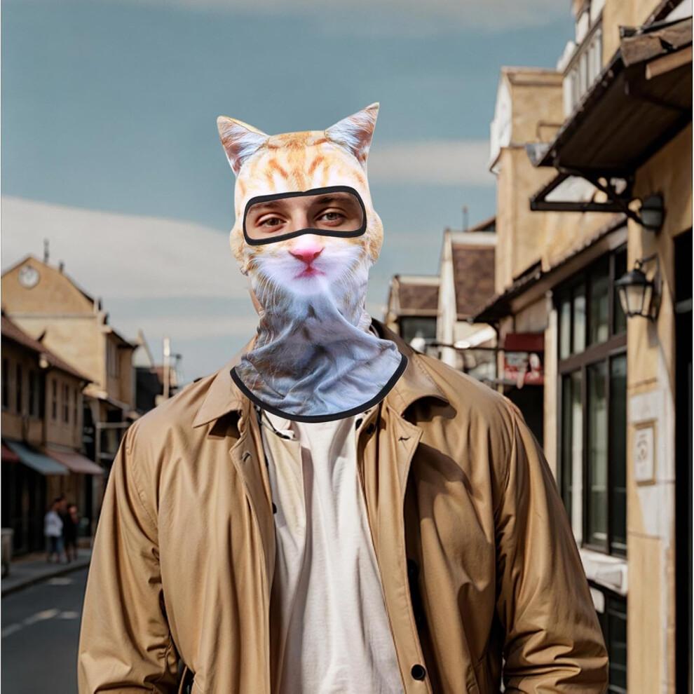 Full Face Cat Mask, Stretchy Fabric, Model B, Sun Protection, Ski Mask With Ears, Animal Masks For Adults B