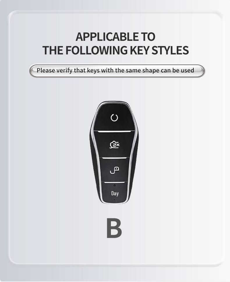BYD Han Key Cover - Compatible with BYD Qin Pro, Song Max New Energy, Tang, and Song Plus Cars, Features Metal Shell and Bag Buckle.
