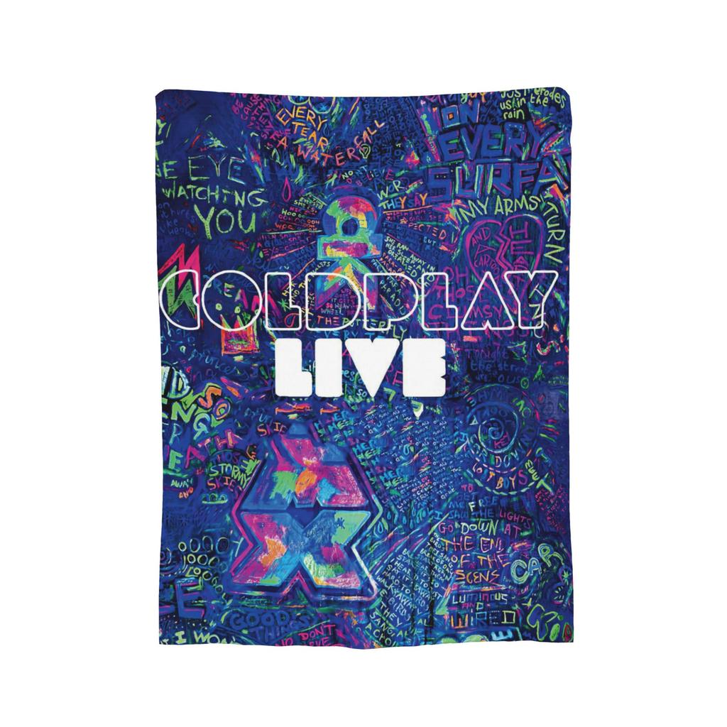 Coldplays Rock Band Blankets Flannel Print Breathable Lightweight Thin Throw Blankets for Sofa Office Quilt