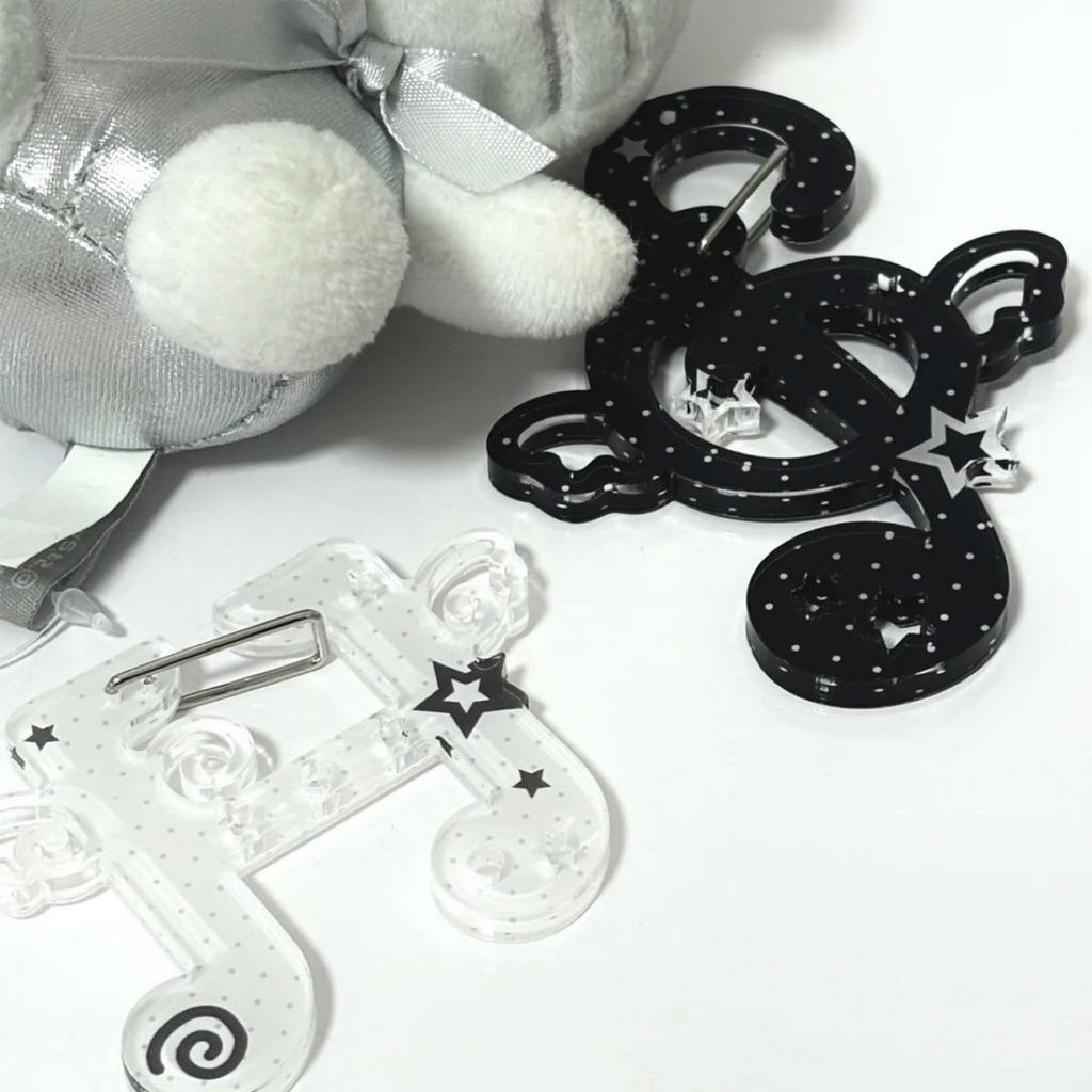 Acrylic Musical Notes Carabiner Cartoon Cats Pendant Keychain Bag Charm Ornament Decoration for Women and Students