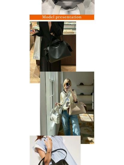 Swedish Niche AS Musubi Genuine Leather Shoulder Crossbody Bag - Large Capacity Fashion Tote