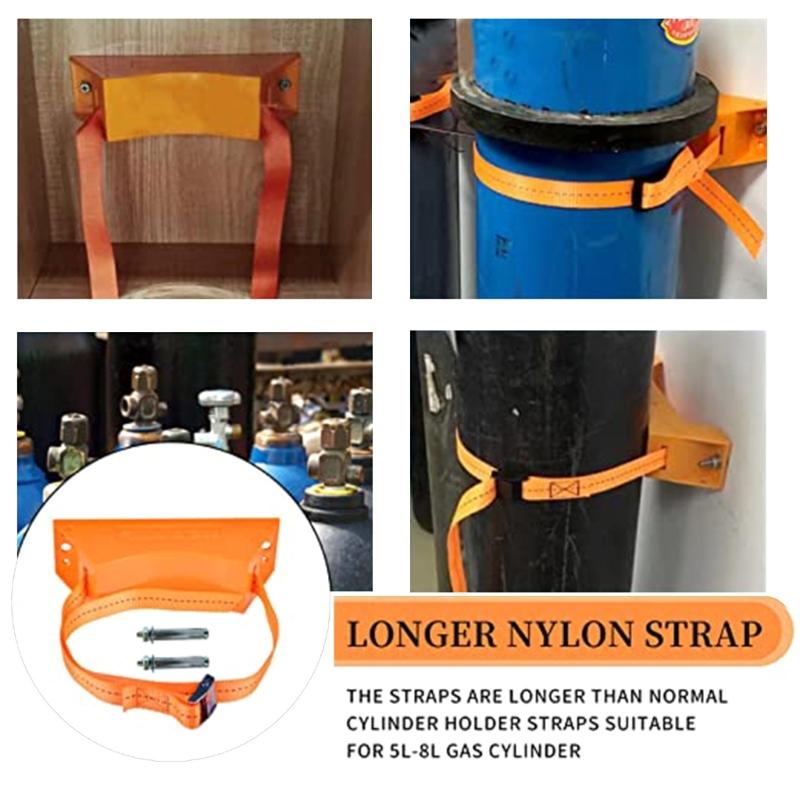 Gas Cylinder Holders Wall-Mounted Bracket Propane Tanks Bracket Safety Belt Supported for RVs Motorhome
