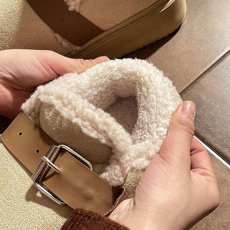 Men's Cotton Slippers Autumn and Winter Bags and Indoor Home Thick-soled Non-slip Velvet Thermal Cotton Shoes Can Be Worn by Female Couples