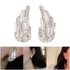 Wing Shaped Studs Earrings Craft Of Copper With Crystals For Work Or Evening Event
