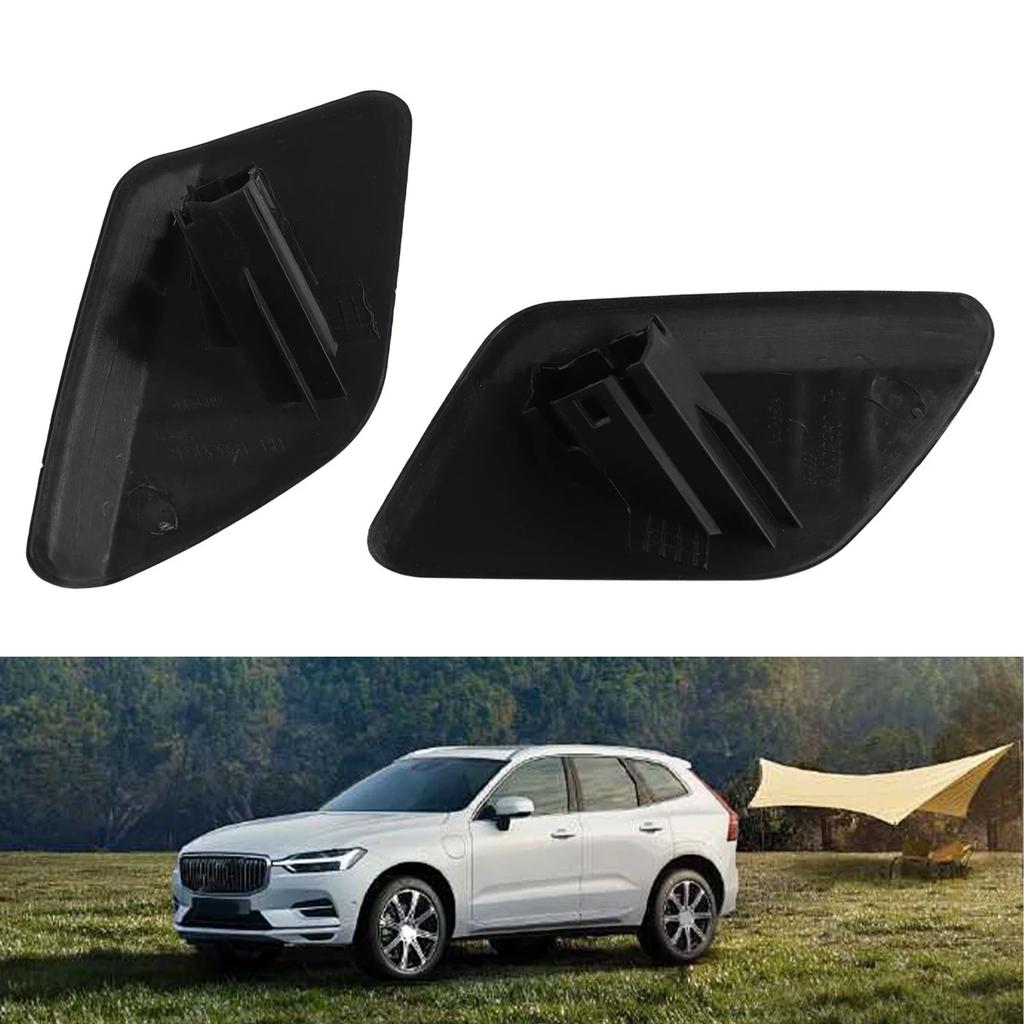 1pair Front Headlight Washer Cap Cover For Volvo S60 2011 2013 Replacement Part Number 39802699 39802681 ABS Plastic Material
