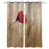 Red Flower Ink Painting Curtains 2 Panels With Valance Hook Floral Living Room Kids Kitchen Indoor Decor