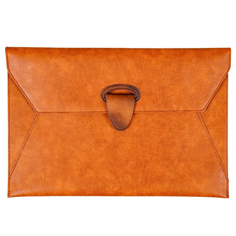 A4 Waterproof Leather Business Document Bag - Customizable Minimalist Briefcase with Logo Printing