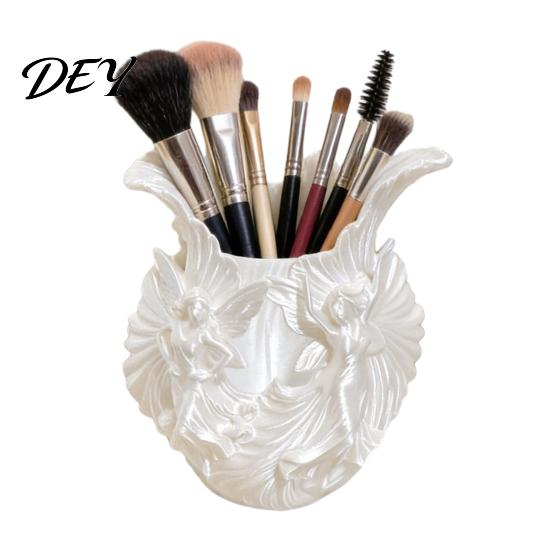 Stationery Organizer for Desk Makeup Brush Holder, with Thickened Stable Base, Fairies Decor Silk Cute Pen Holder Texture Storage Box, Dressing Table