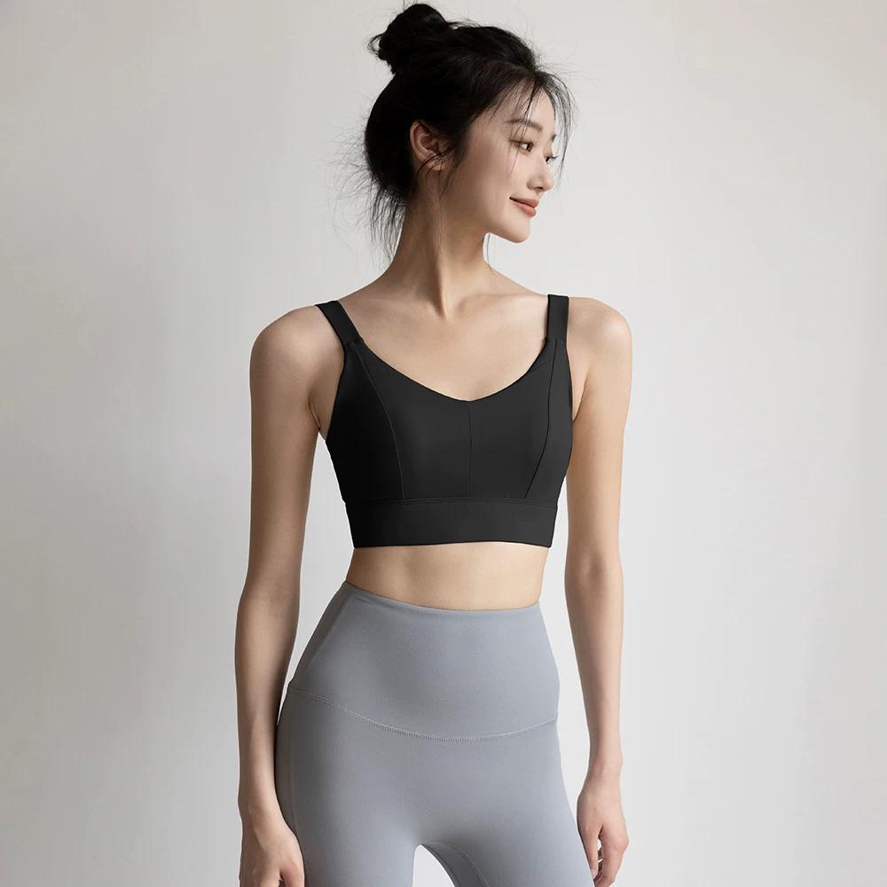 Yoga One-Piece Fitness Vest Bra Sports Underwear S чёрный