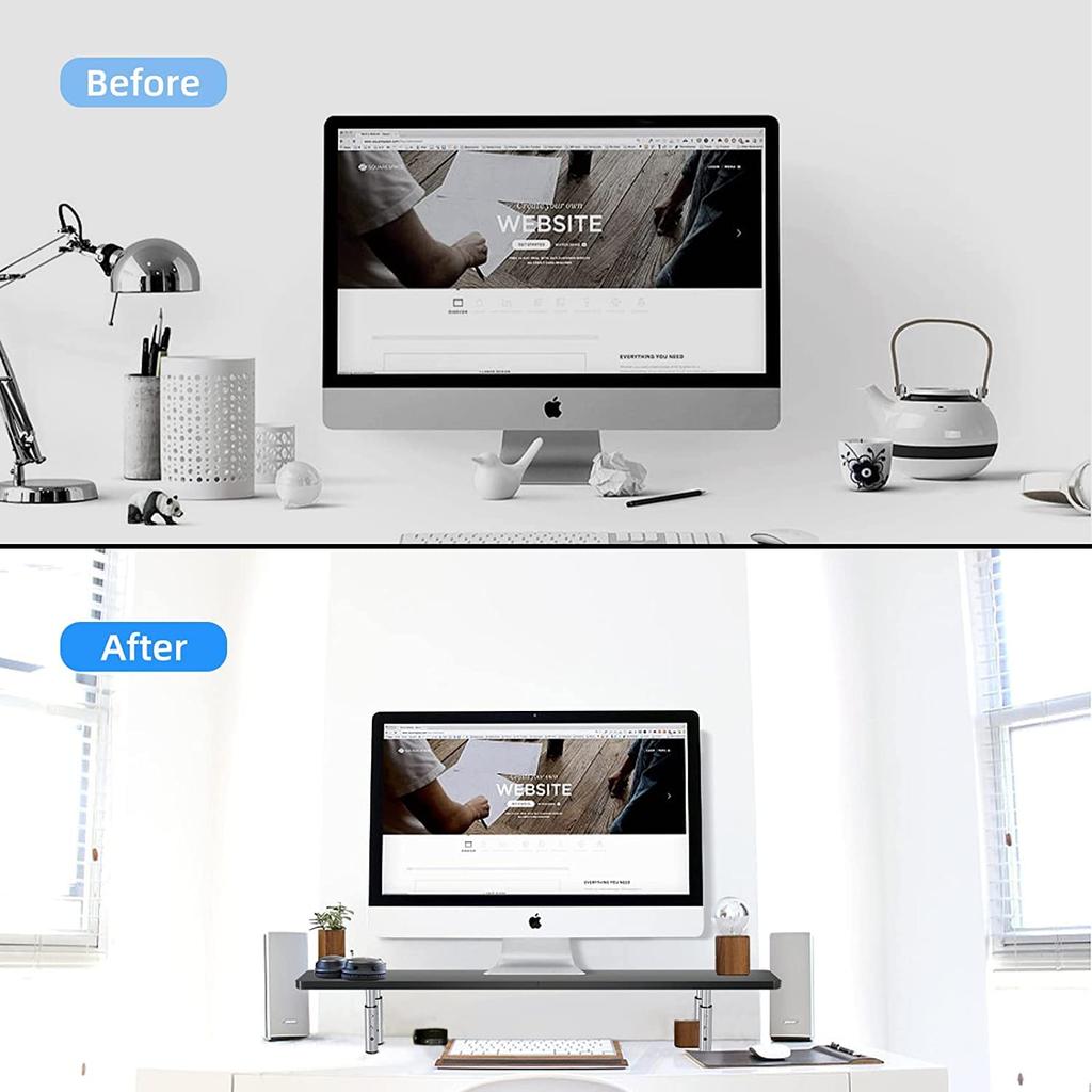 Suptek Monitor Stand, Display Stand, Computer Monitor Stand, Desk Stand, PC Stand with Keyboard Storage, MST016
