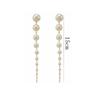 2Pcs Lightweight Long Gradient Pearl Tassel Earrings European American Style Versatile Drop Earrings for Girls Daily