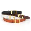 Fashion Pu Womens Leather Waist Belt With Square Pin Buckle For Business Wear