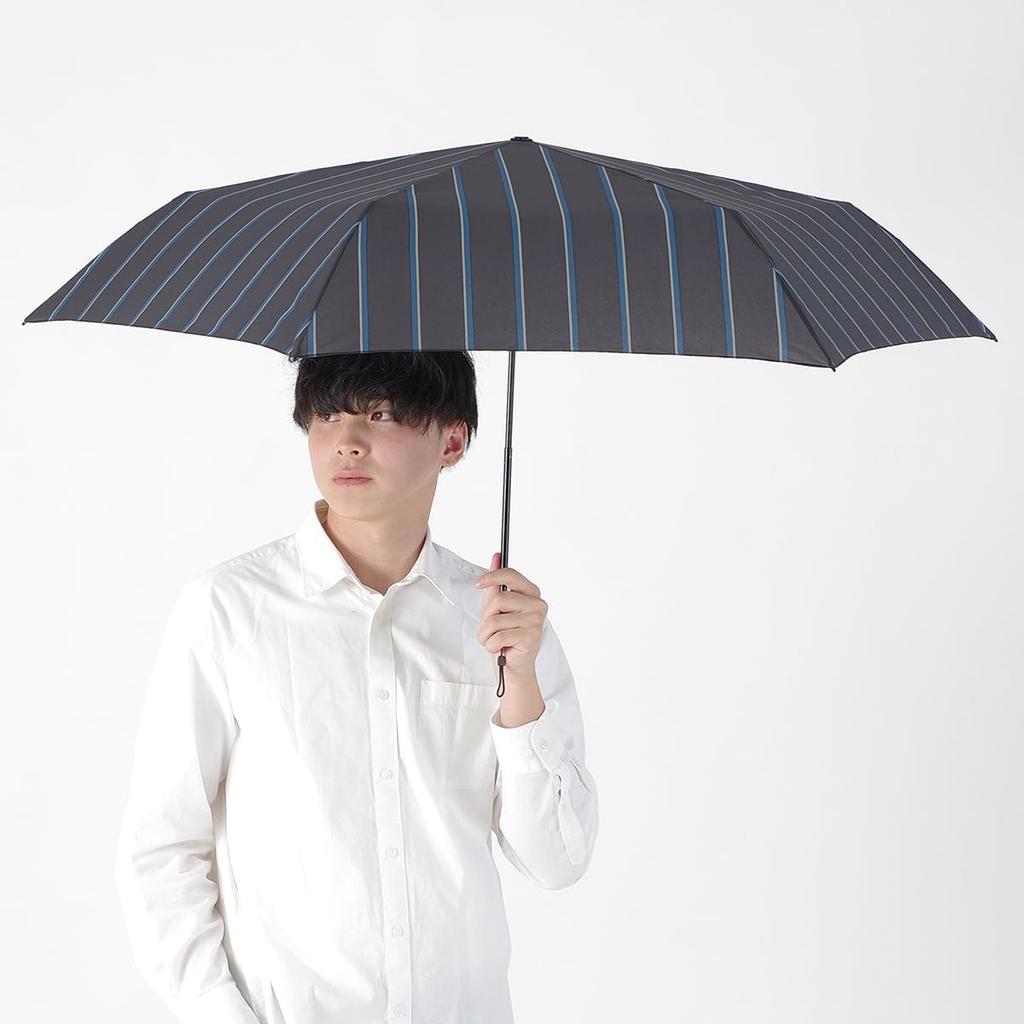 Nifty Colors Folding Striped Carbon Lightweight Mini 5192NV Umbrella, Fiber, 60,