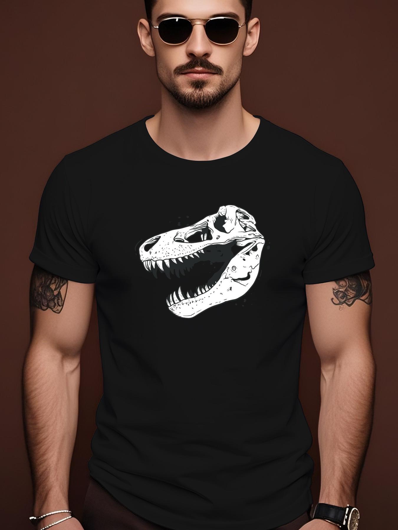 Dinosaur Head Skeleton Hand-Drawn Illustration Trendy Str... XXXXL