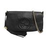 [Pre-Owned] Impressed Logo Chain Tassel Leather Crossbody Shoulder Bag - Very Good #1J9GD9Y