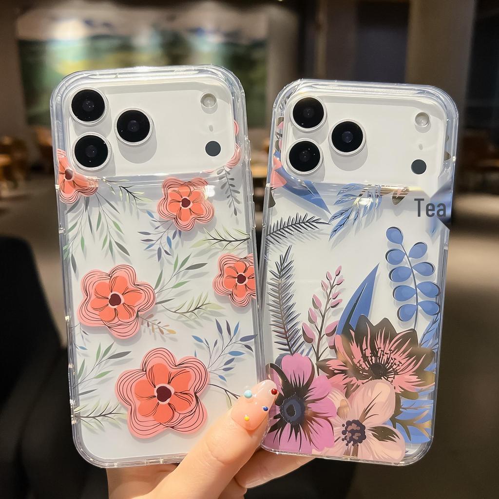 Capa de Telefone Floral Apple 17 ProMax – Design Estético de Cobertura Total para Proteção Dois em Um