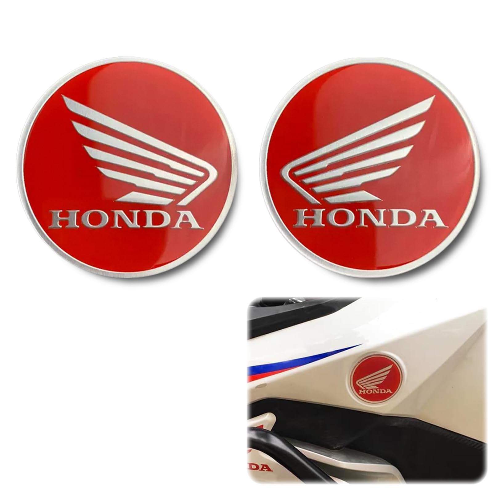 

DELUXEFOX Honda Sticker Car Logo Sticker Motorcycle Sticker Fuel Tank Sticker 3D Round Logo