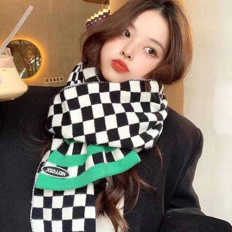 Winter New Korean Style Versatile Scarf for Women  High Looking Ins Style Knitted Student Warm Scarf  Universal for Men