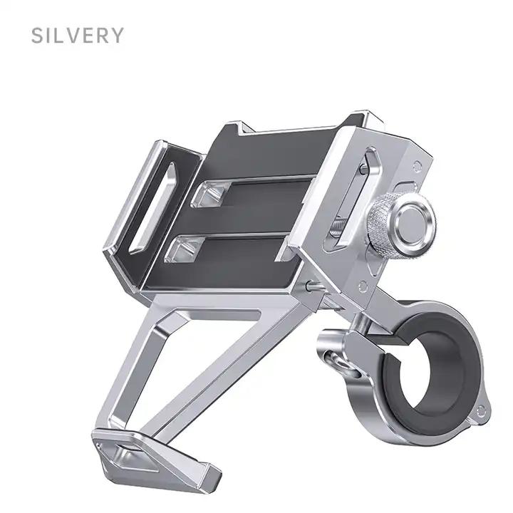 Best Selling Motorcycle Phone Holder Bracket Aluminum Suitable Motorbike Accessories Strong Bike Phone Stand Mobile Phone Manual clip серебряный