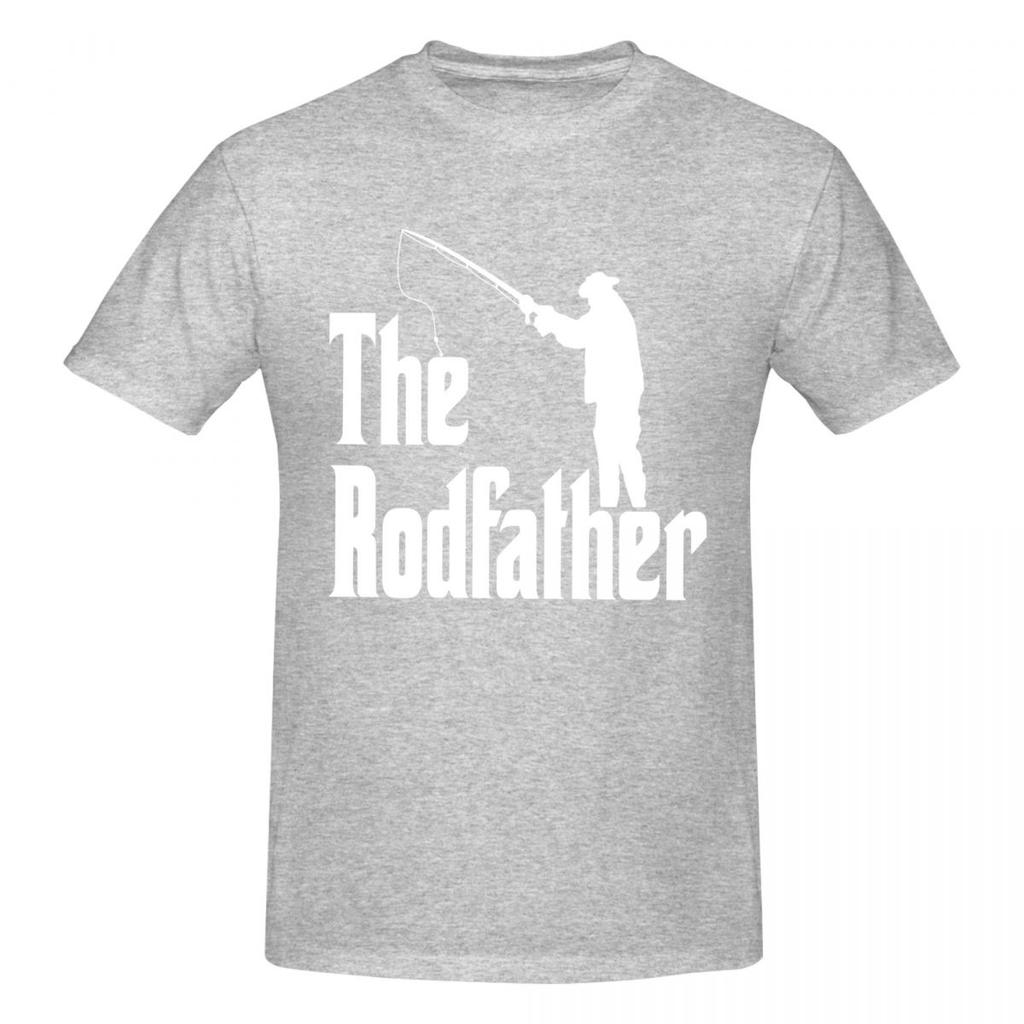 Unisex The Rodfather Fly Fishing Graphic T Shirt Vintage Plus Size Cotton Crewneck Sleeve Tshirt