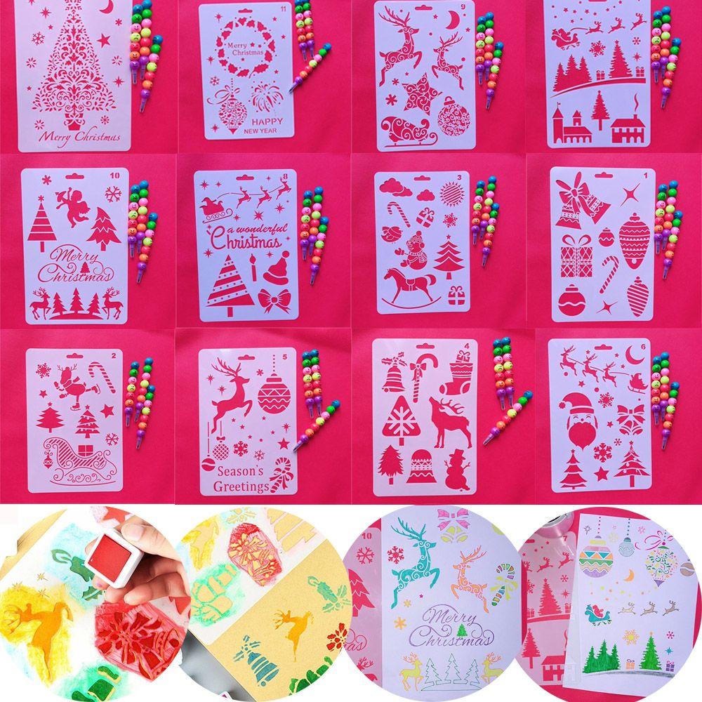 

Альбом Декоративная настенная роспись Скрапбукинг Счастливого Рождества Шаблон тиснения Наслоение трафаретов