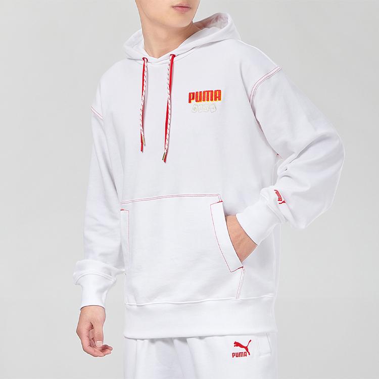 Puma New Year Mahjong Series Printed Casual Sport Hoodie Men Tops White 531295-02