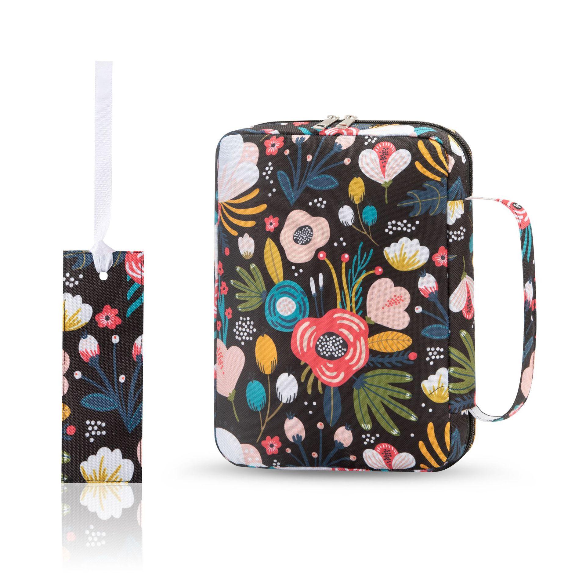 

Portable Printed Storage Pouch for Bible and Books, Large Capacity Zipper Organizer Bag for Travel and Daily Use, Multi-purpose Handheld Case KTB 27*22cm