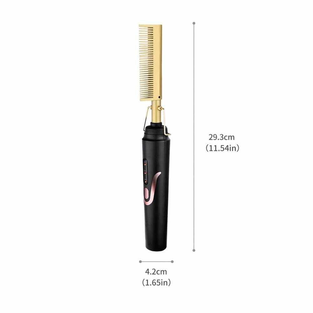 Quick Heating Electric Hair Straightening Comb Hot Hair Straightening Brush For Men Women