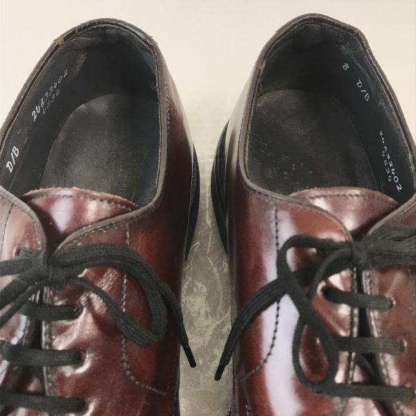 E.T.Wright 80s Vintage Tan Felt Lined Leather Plain Toe 8D/B 25.5-26.0 Burgundy(USED)