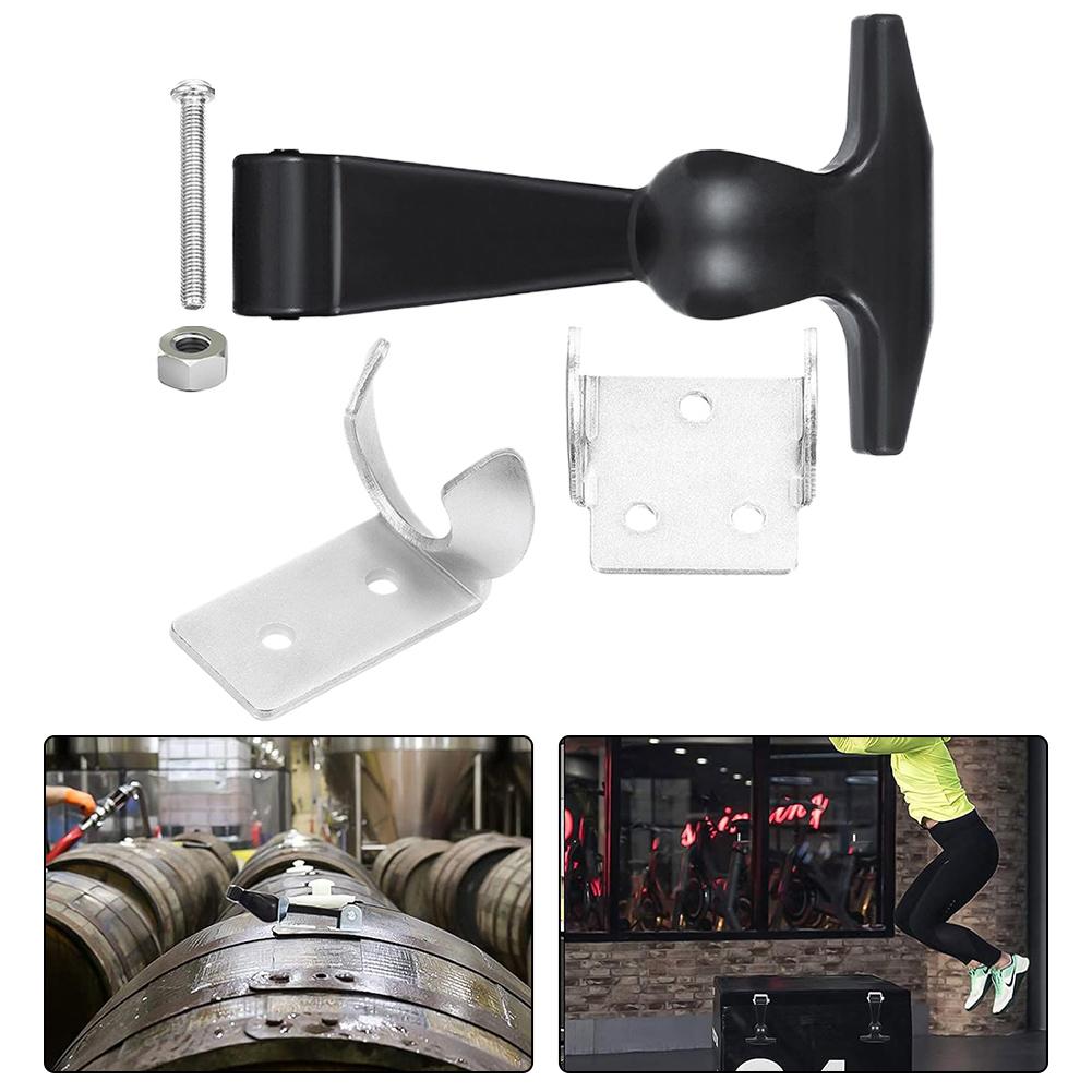 1 Pcs Elastic Stainless Steel Rubber Hood Catch Flexible T Handle Hasp Rubber Elastic Shock-absorbing T-shaped Buckle