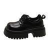 Big head lace-up small leather shoes women's 2025 spring new platform versatile British college style retro jk loafer single shoes