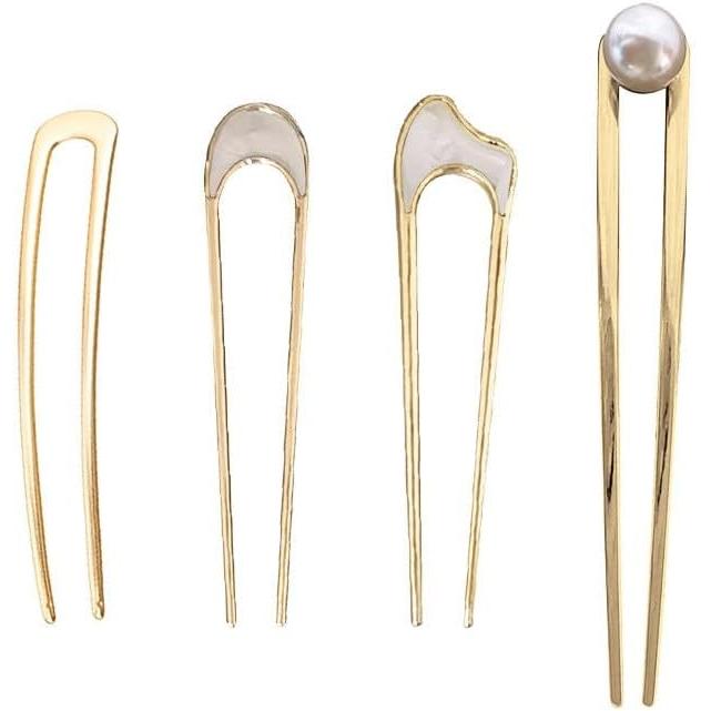 U-Shaped Hairpin, Simple Alloy Geometric U-Shaped Hairpin, Plated Hairpin, Excellent Material, Exquisite Gift, Lightweight & Safe, Simple Retro, Set