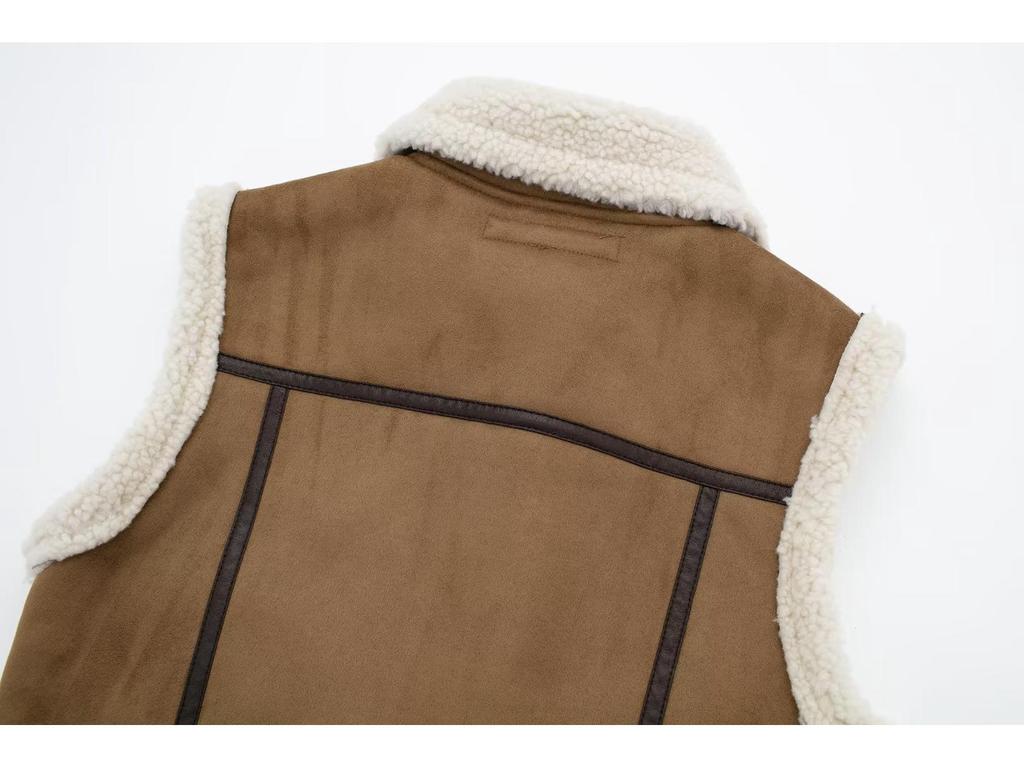 2023 Autumn Women's Street Fashion Fur Sleeveless Vest