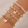 4pcs Women's Zircon Set Fashionable and Casual Artificial Zircon Bracelet Set, Suitable for Daily Wear and Holiday Gifts for Fri