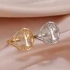 Fashion Tree Design Hollow Cut Titanium Steel Ring
