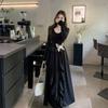 Elegant Butterfly Print Ruffle Dress for Spring and Autumn