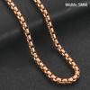 2/3/4/5mm Klasyczny Męski Stal Nierdzewna Rolo Kwadratowy Sześcian Łańcuszek Naszyjnik dla Mężczyzn Kobiet Posrebrzany Różowym Złotem Choker Metalowa Biżuteria
