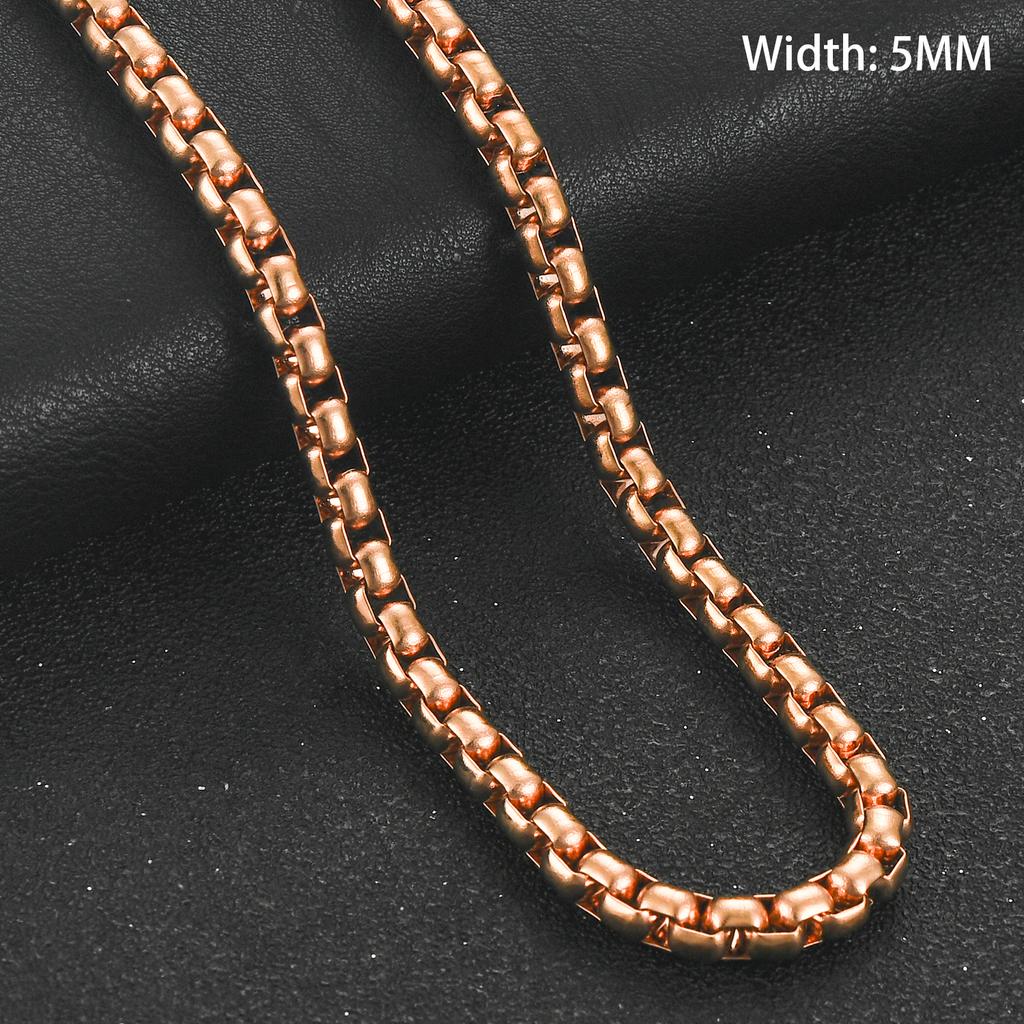 2/3/4/5mm Klasyczny Męski Stal Nierdzewna Rolo Kwadratowy Sześcian Łańcuszek Naszyjnik dla Mężczyzn Kobiet Posrebrzany Różowym Złotem Choker Metalowa Biżuteria