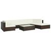 8 piece Garden Lounge Set with Cushions Poly Rattan Brown