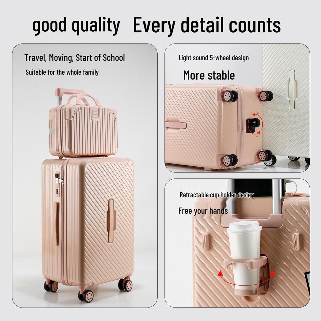 Sturdy 5-Wheel Lightweight Suitcase with Large Capacity & Combination Lock