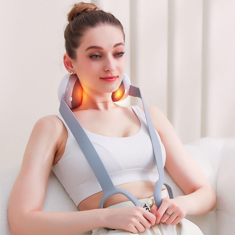 3 Heat Levels Cervical Massage Instrument Portable Electric Back Massager  Squeeze Muscles
